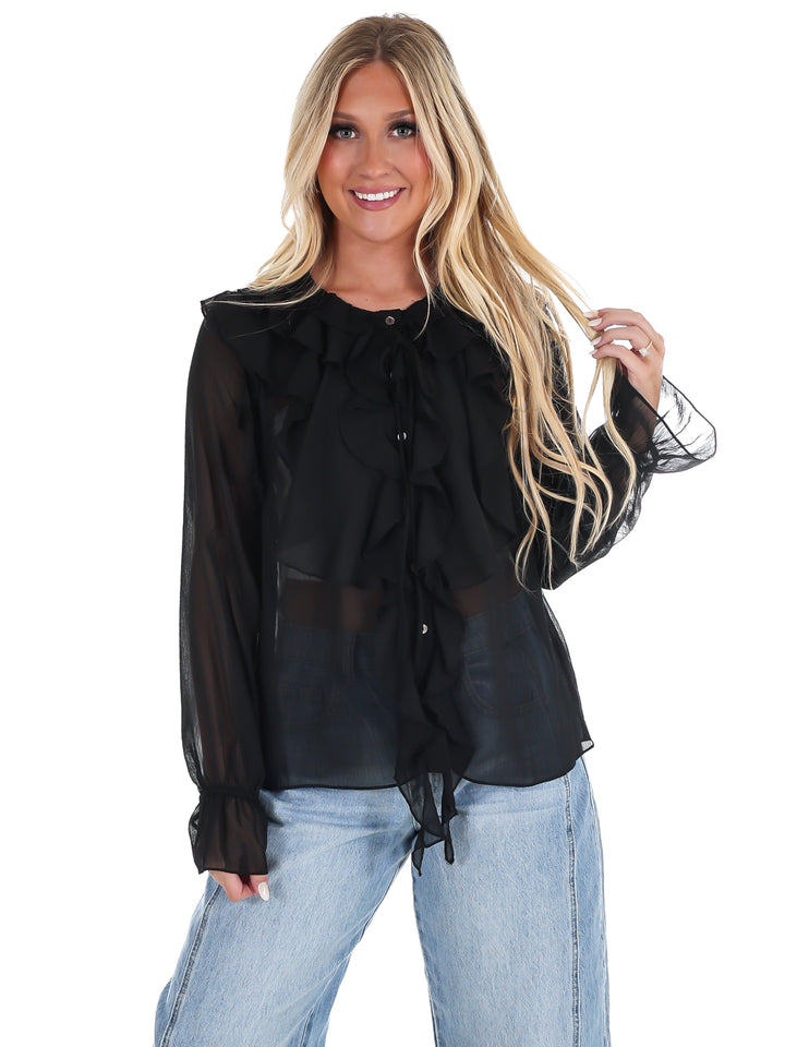 Peaceful Easy Feeling Chiffon Ruffle Top