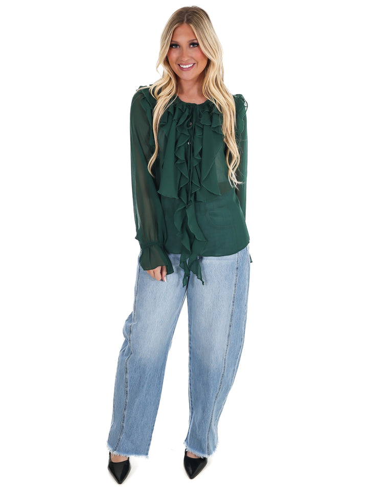 Peaceful Easy Feeling Chiffon Ruffle Top