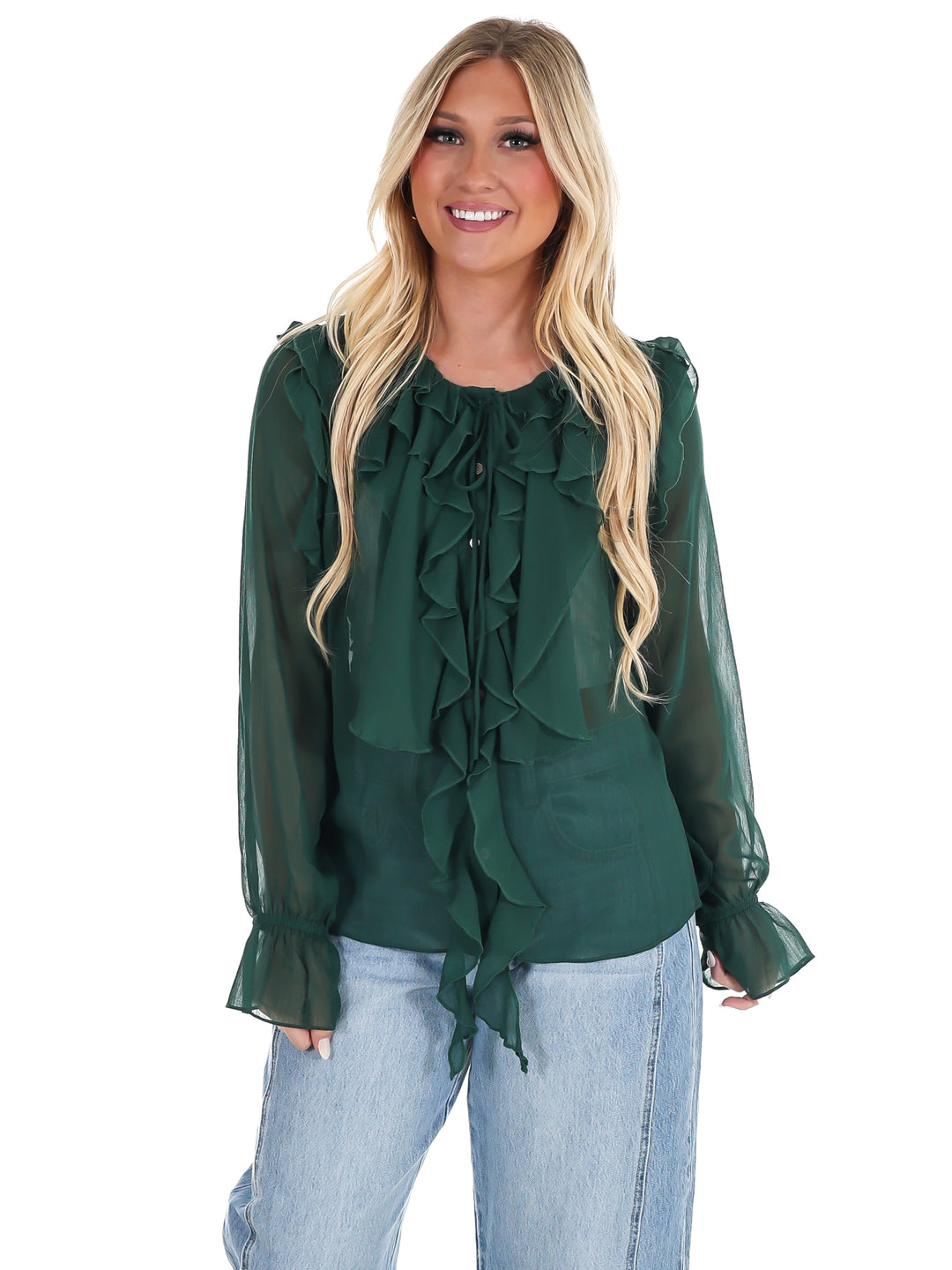 Peaceful Easy Feeling Chiffon Ruffle Top