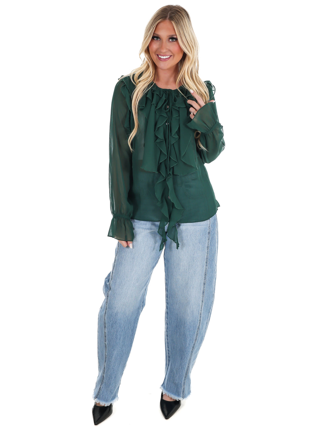 Peaceful Easy Feeling Chiffon Ruffle Top