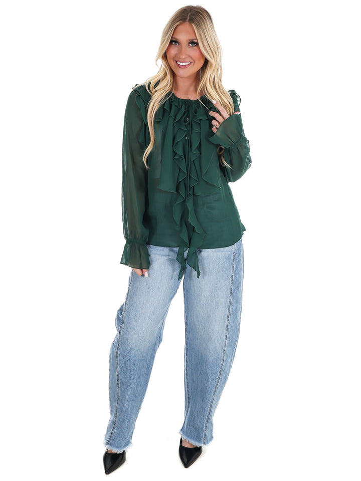 Peaceful Easy Feeling Chiffon Ruffle Top