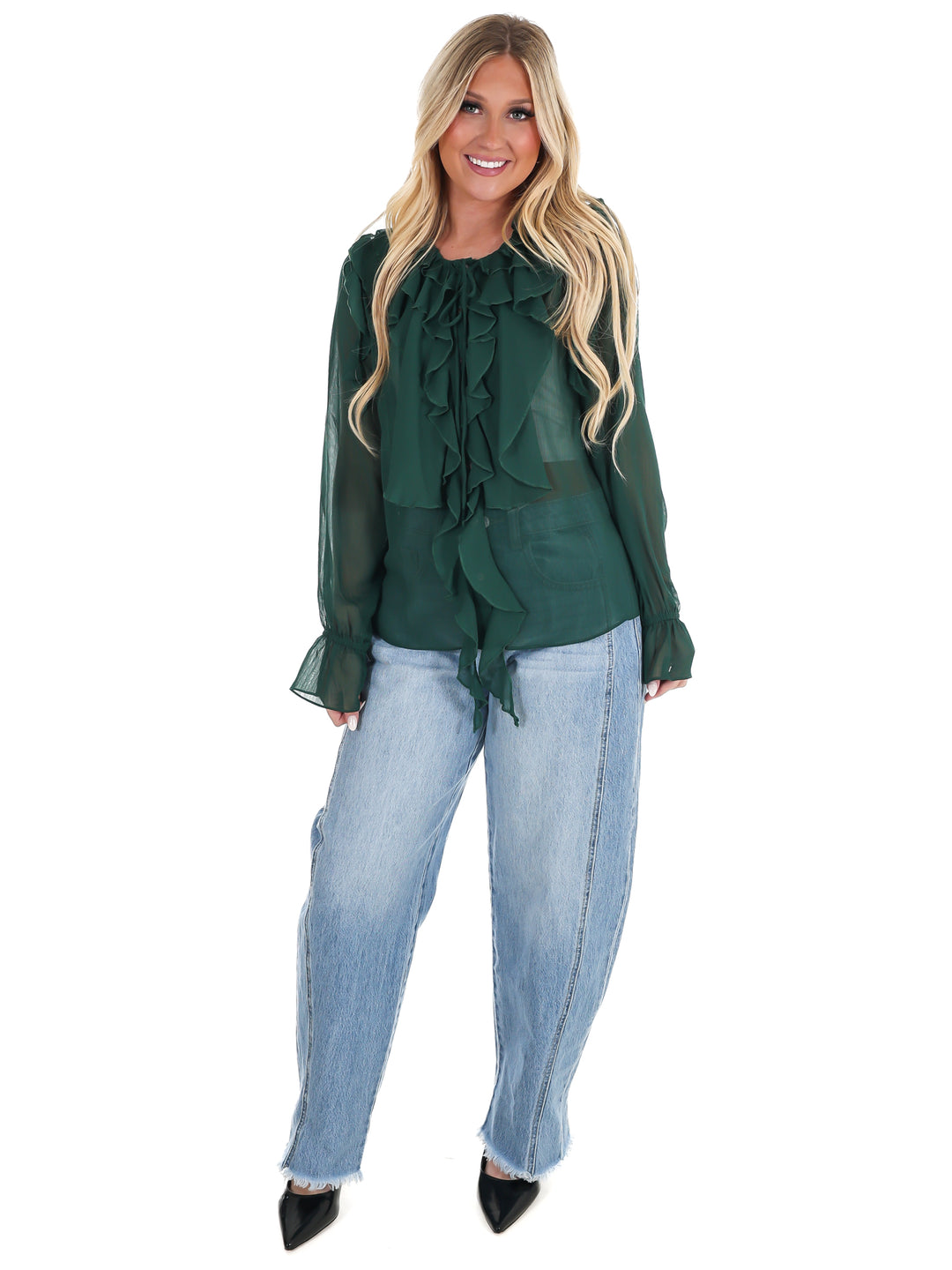 Peaceful Easy Feeling Chiffon Ruffle Top