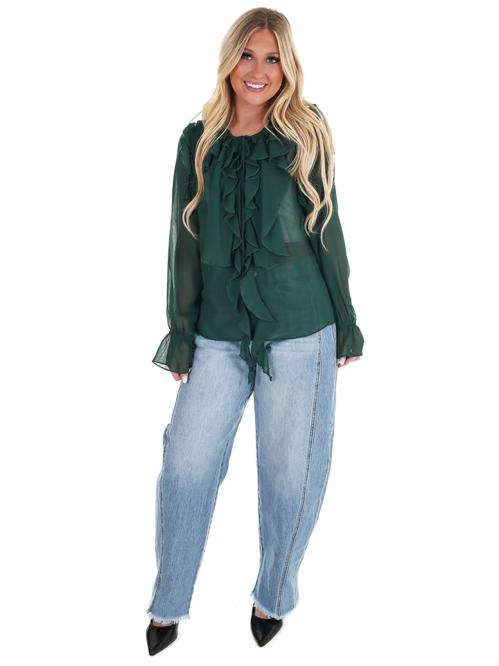 Peaceful Easy Feeling Chiffon Ruffle Top