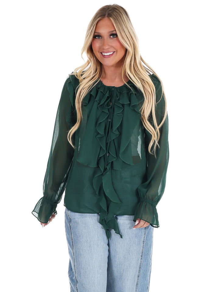 Peaceful Easy Feeling Chiffon Ruffle Top