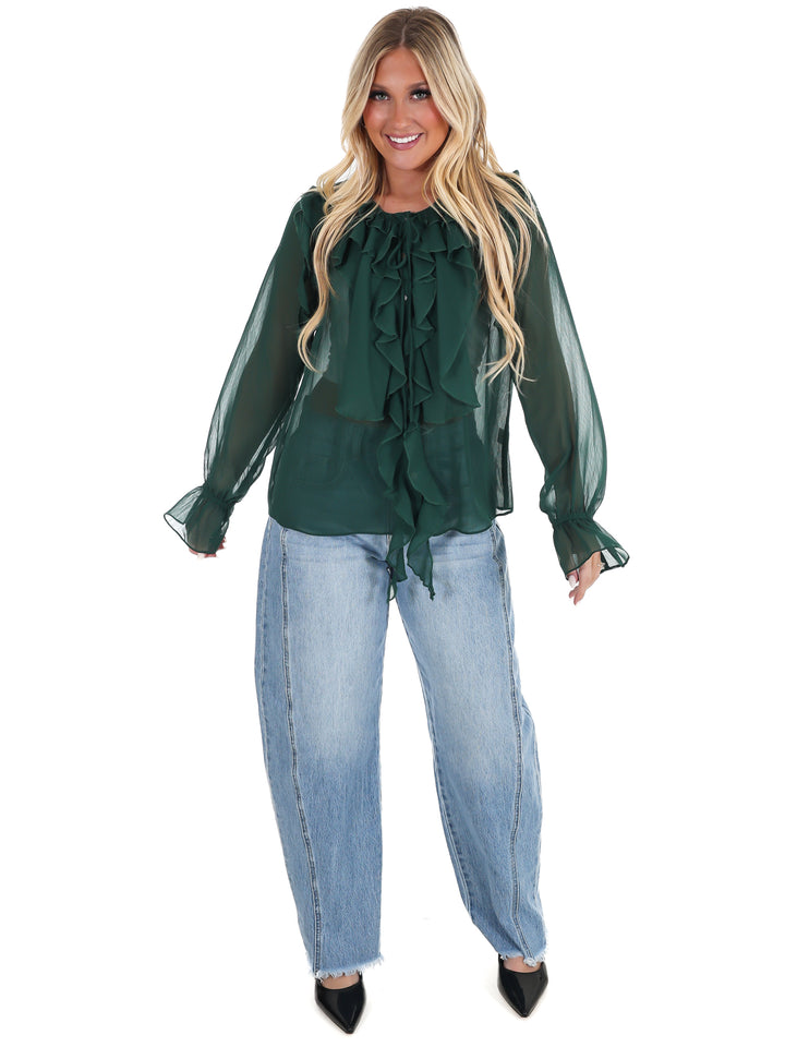 Peaceful Easy Feeling Chiffon Ruffle Top