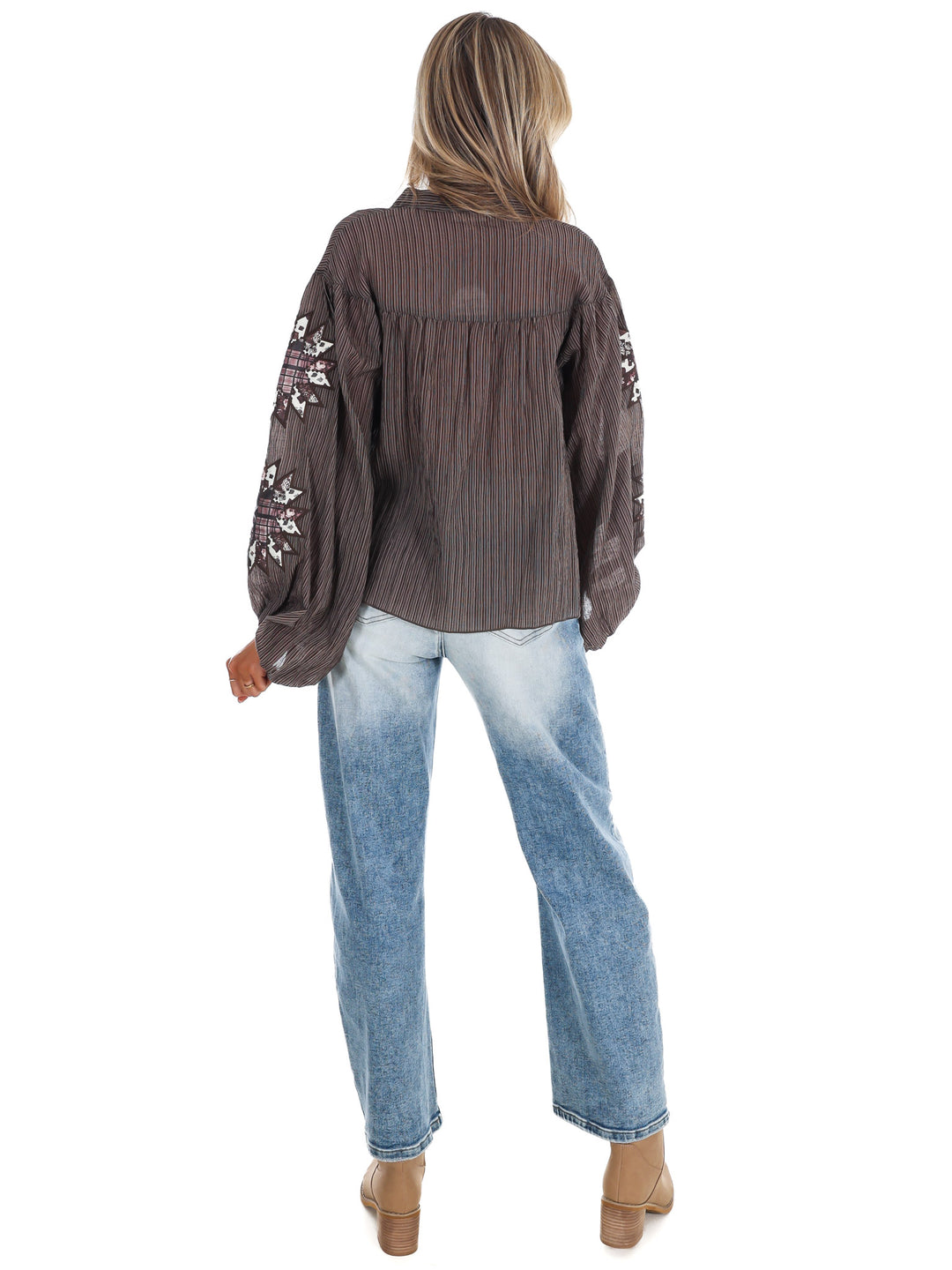 Botanical Bloom Crinkle Top