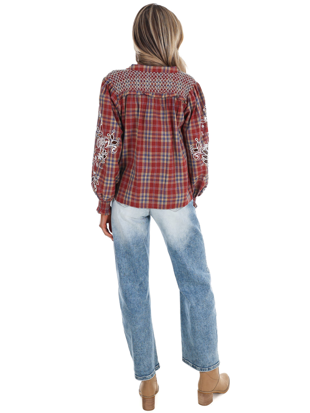 Fall Foilage Plaid Top