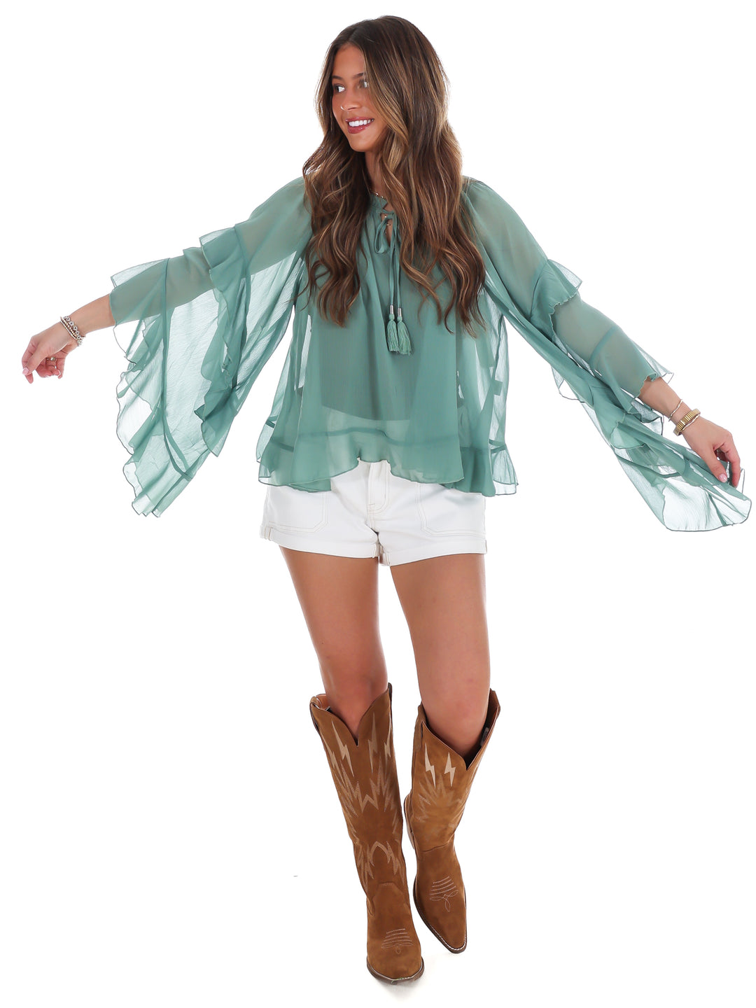 Southern Comfort Ruffled Top