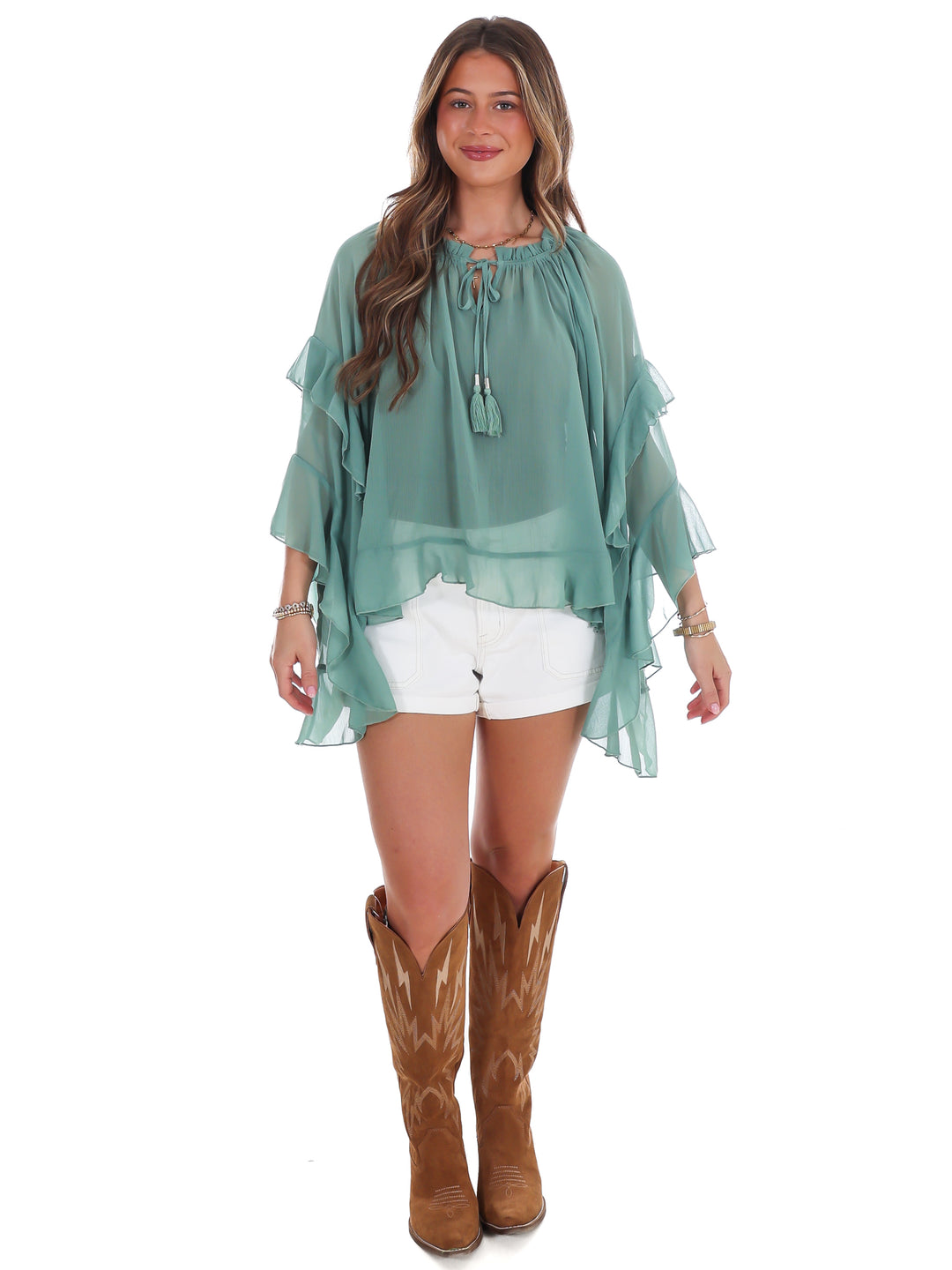 Southern Comfort Ruffled Top