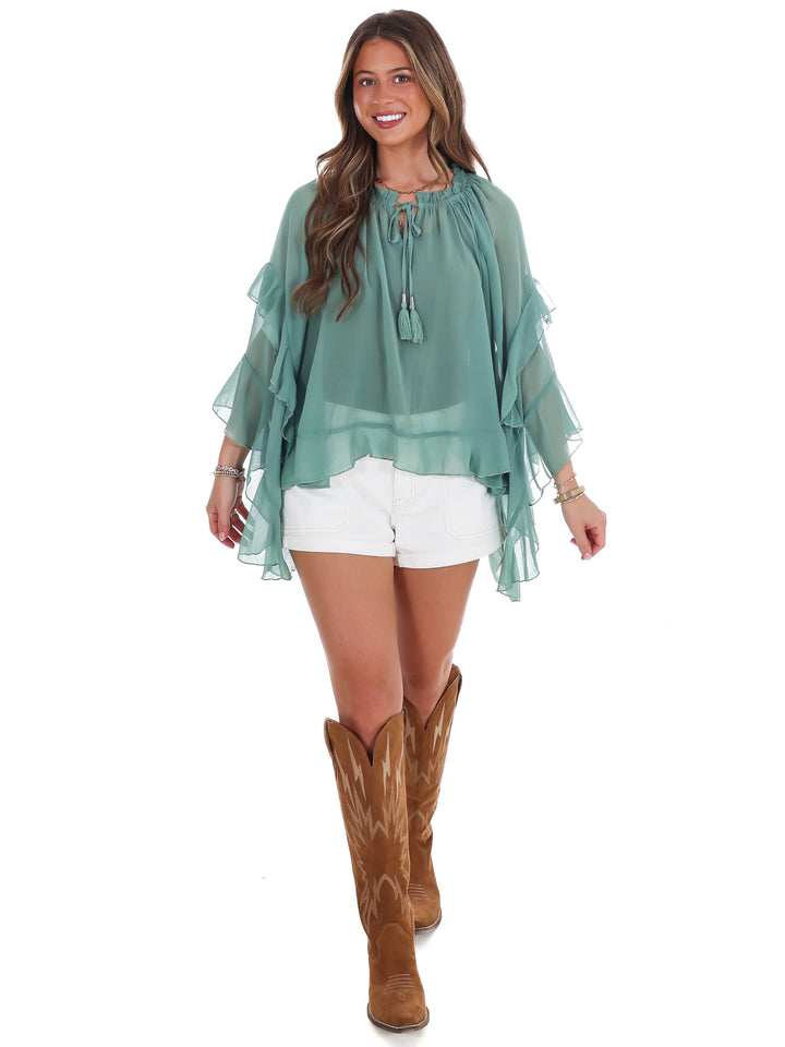 Southern Comfort Ruffled Top