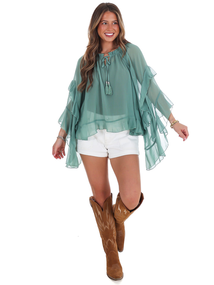 Southern Comfort Ruffled Top