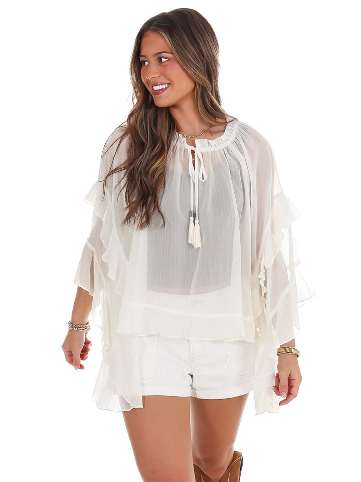 Southern Comfort Ruffled Top