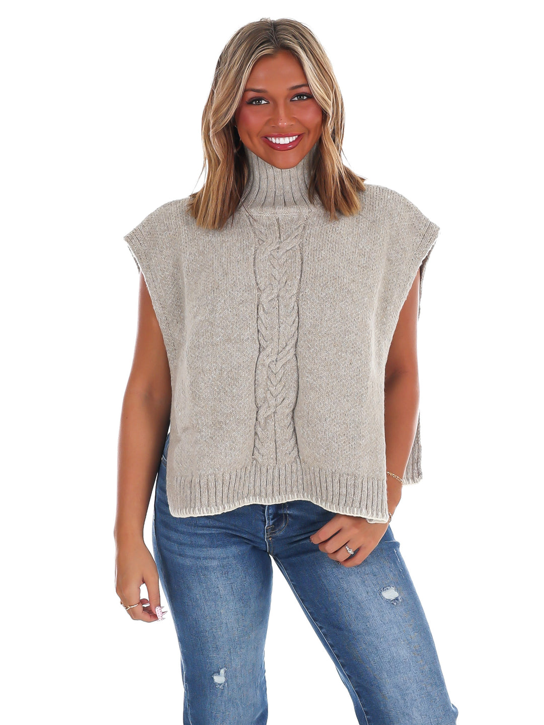 Cabin Comfort Cable Knit Poncho Sweater