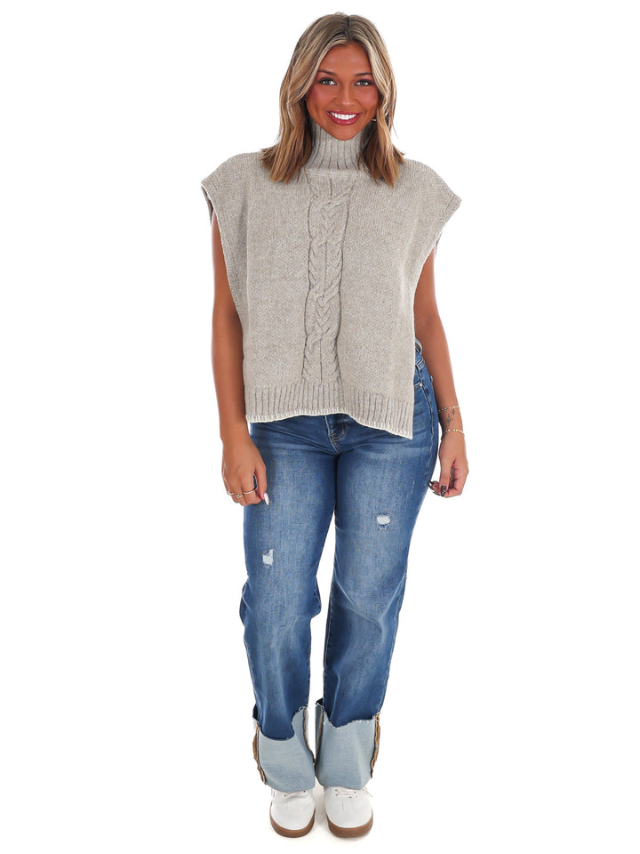 Cabin Comfort Cable Knit Poncho Sweater