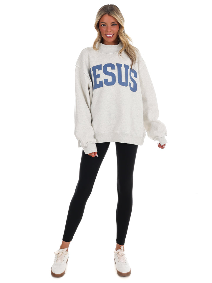 Jesus & God is Good Reversible Mock Neck Sweatshirt