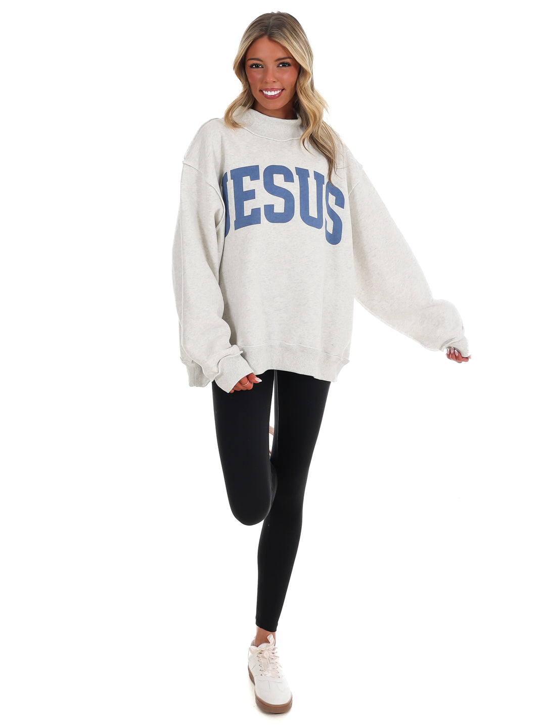 Jesus & God is Good Reversible Mock Neck Sweatshirt