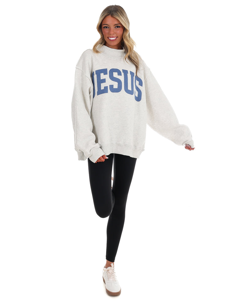 Jesus & God is Good Reversible Mock Neck Sweatshirt