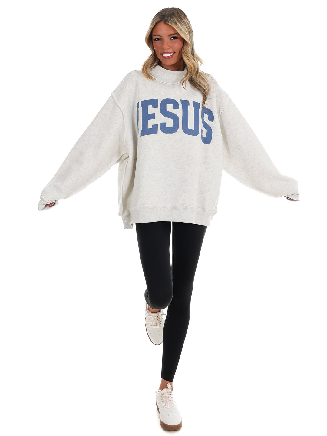Jesus & God is Good Reversible Mock Neck Sweatshirt