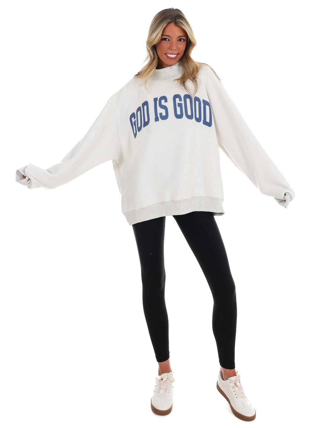 Jesus & God is Good Reversible Mock Neck Sweatshirt