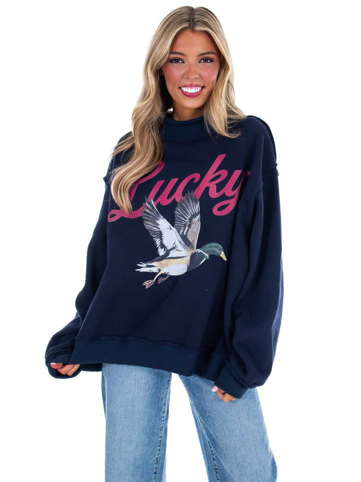 Lucky &amp; Mallard Reversible Mock Neck Sweatshirt