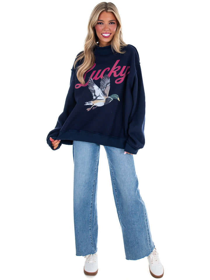 Lucky &amp; Mallard Reversible Mock Neck Sweatshirt