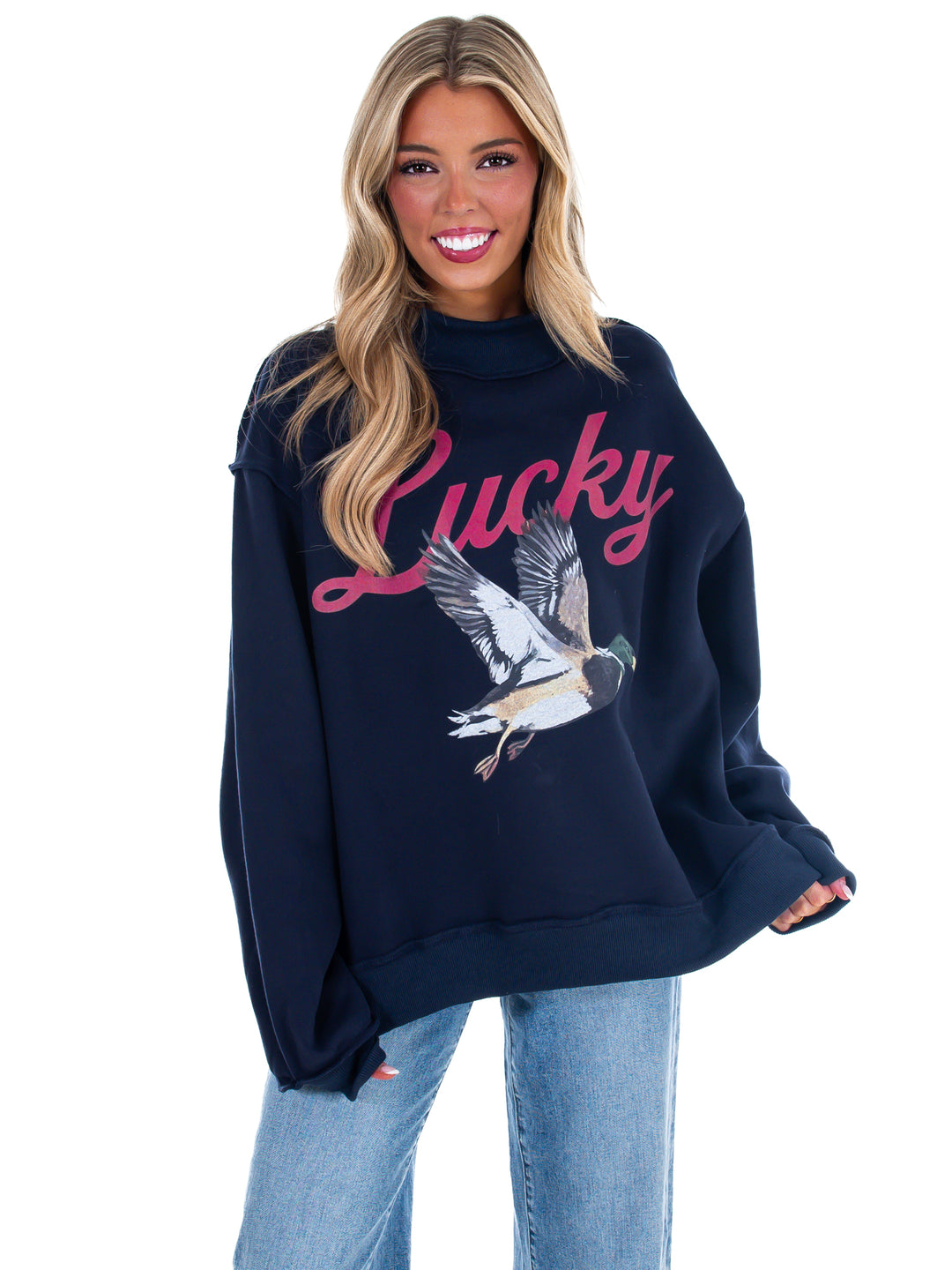 Lucky &amp; Mallard Reversible Mock Neck Sweatshirt