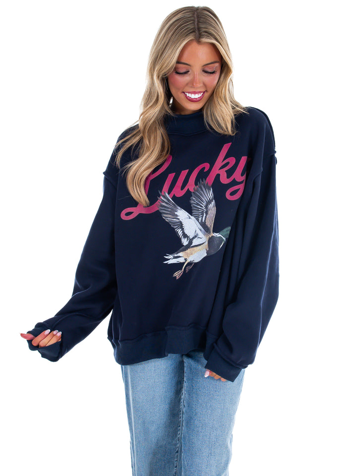 Lucky &amp; Mallard Reversible Mock Neck Sweatshirt