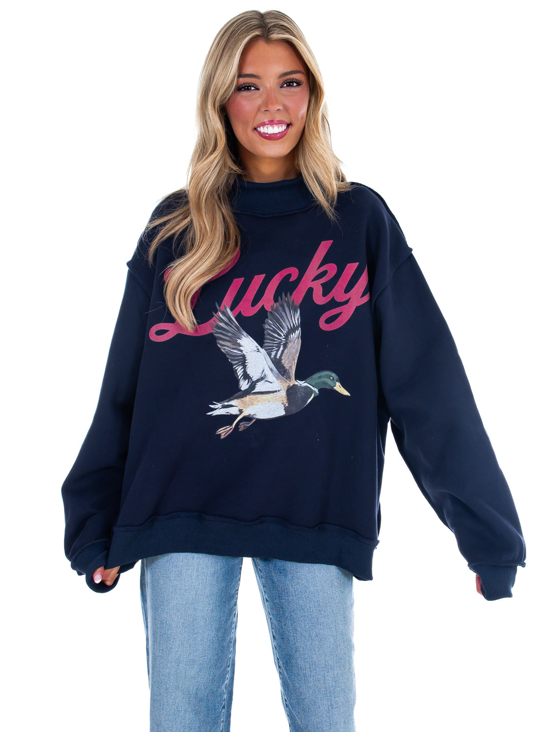Lucky &amp; Mallard Reversible Mock Neck Sweatshirt