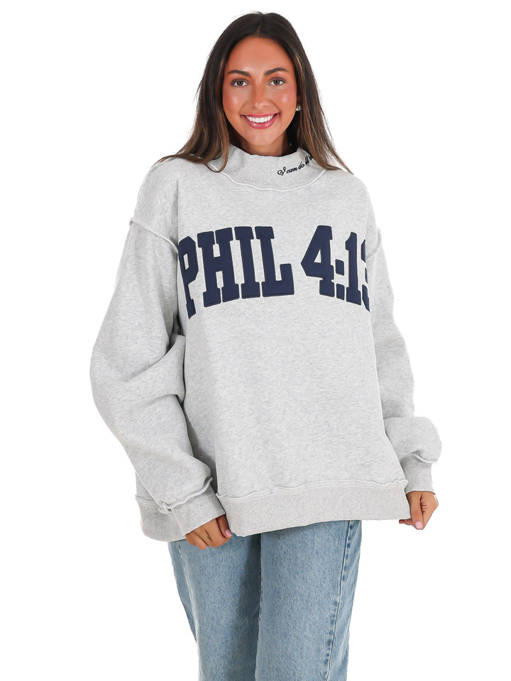 Phil 4:13 Mock Neck Sweatshirt