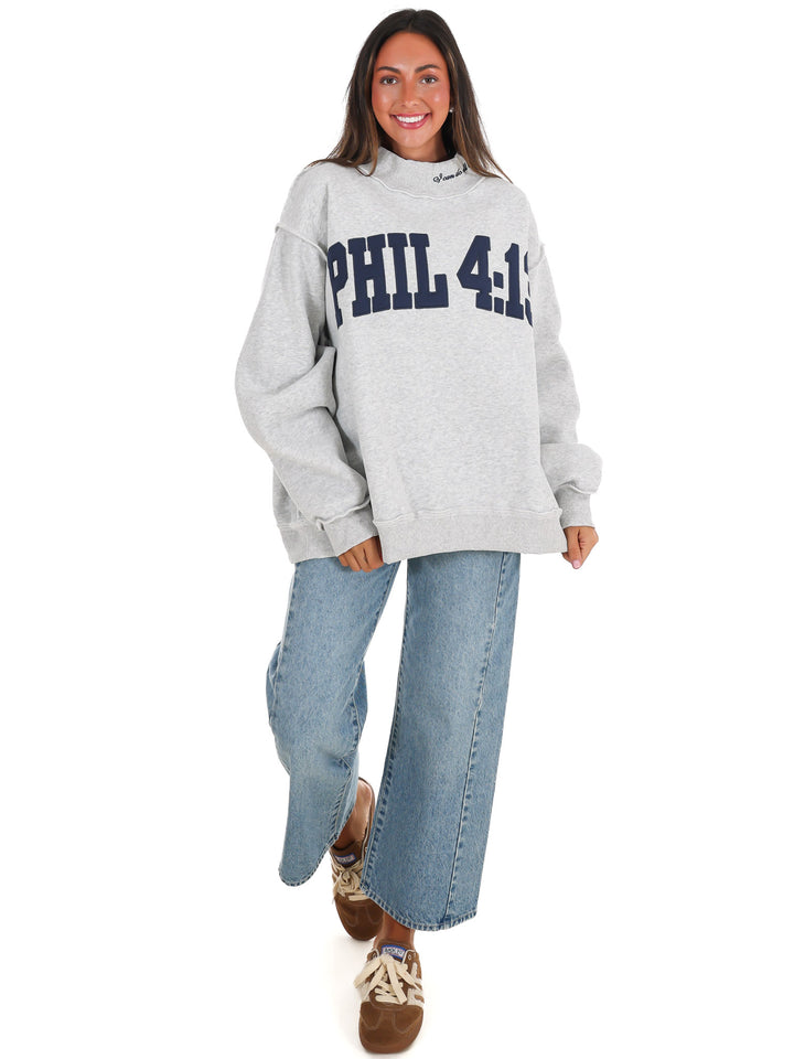 Phil 4:13 Mock Neck Sweatshirt