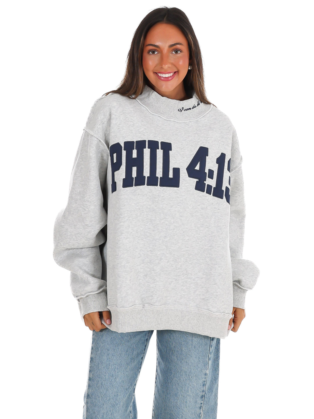 Phil 4:13 Mock Neck Sweatshirt
