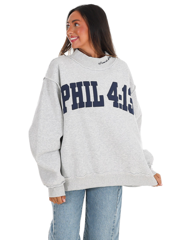 Phil 4:13 Mock Neck Sweatshirt