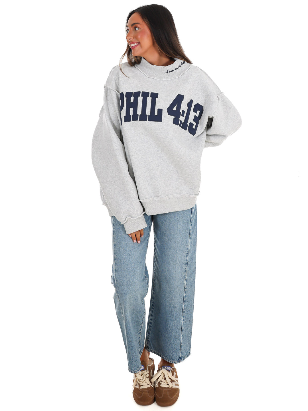 Phil 4:13 Mock Neck Sweatshirt