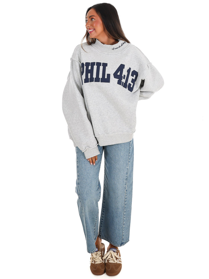 Phil 4:13 Mock Neck Sweatshirt