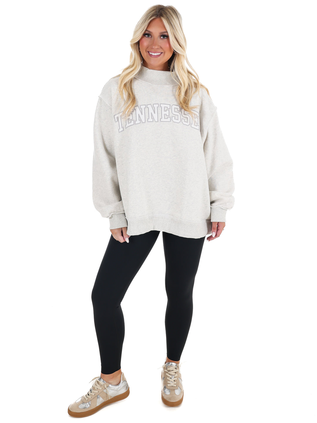 Embroidered Tennessee Mock Neck Sweatshirt