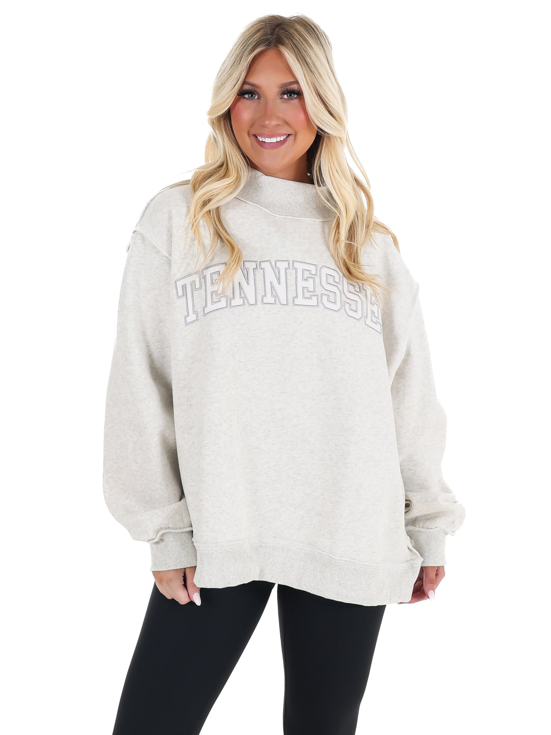 Embroidered Tennessee Mock Neck Sweatshirt