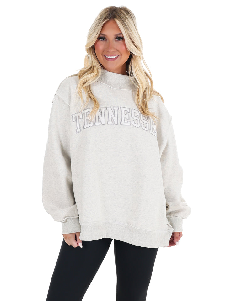 Embroidered Tennessee Mock Neck Sweatshirt