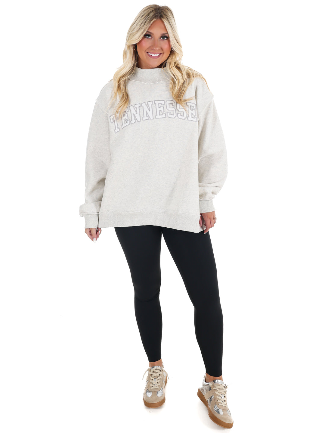 Embroidered Tennessee Mock Neck Sweatshirt
