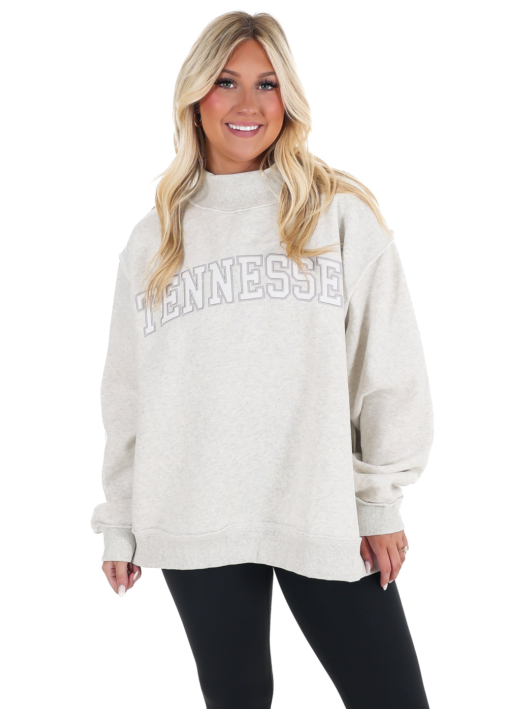 Embroidered Tennessee Mock Neck Sweatshirt