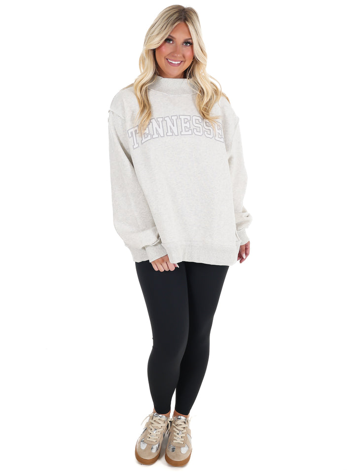 Embroidered Tennessee Mock Neck Sweatshirt