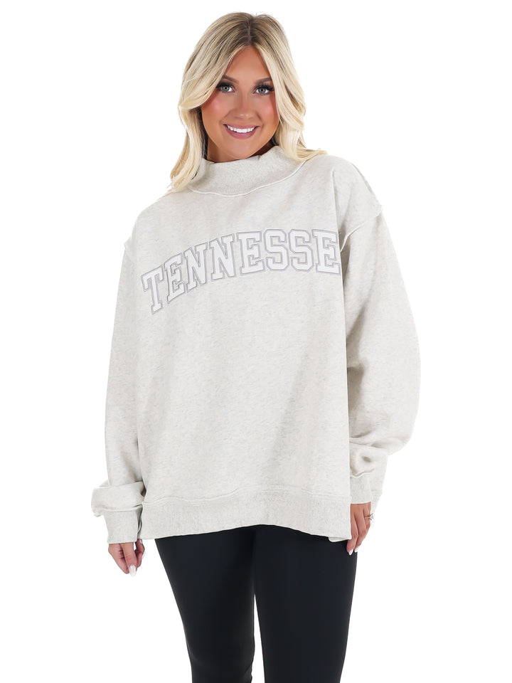 Embroidered Tennessee Mock Neck Sweatshirt