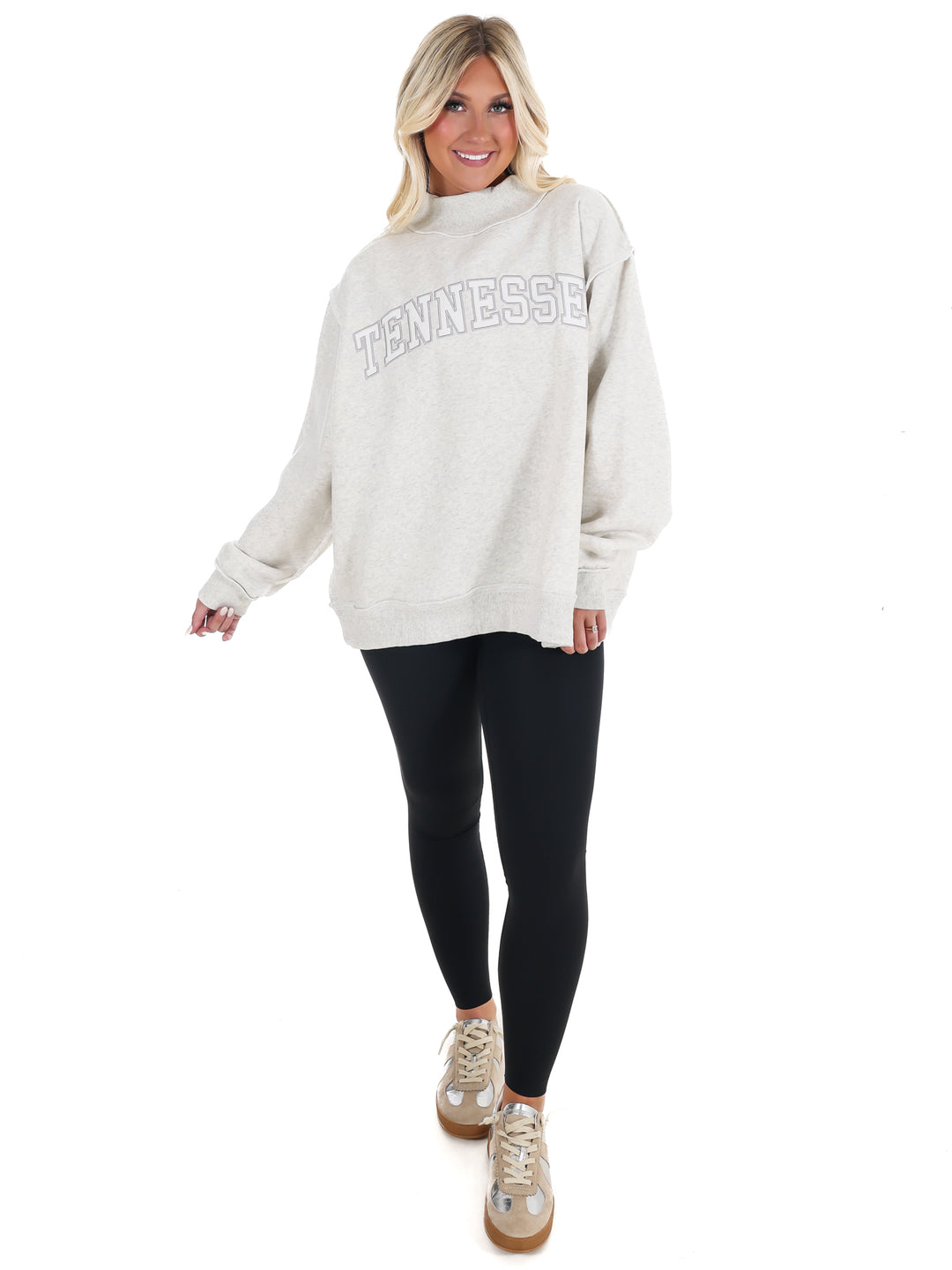Embroidered Tennessee Mock Neck Sweatshirt