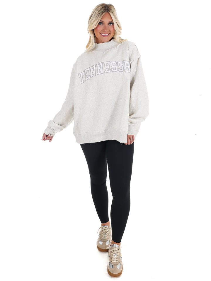 Embroidered Tennessee Mock Neck Sweatshirt
