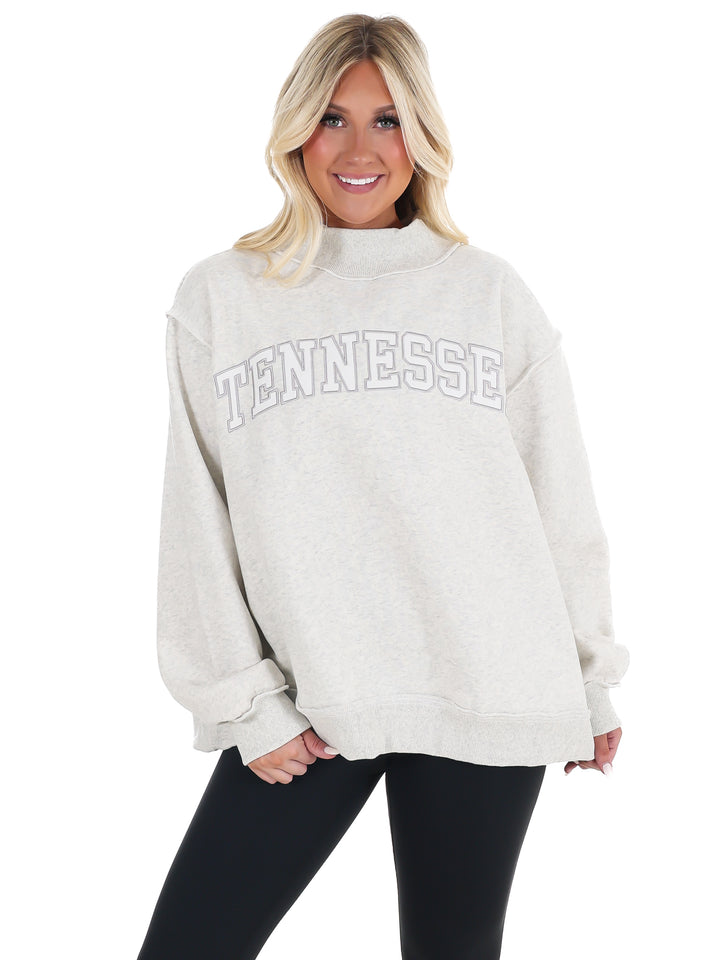 Embroidered Tennessee Mock Neck Sweatshirt