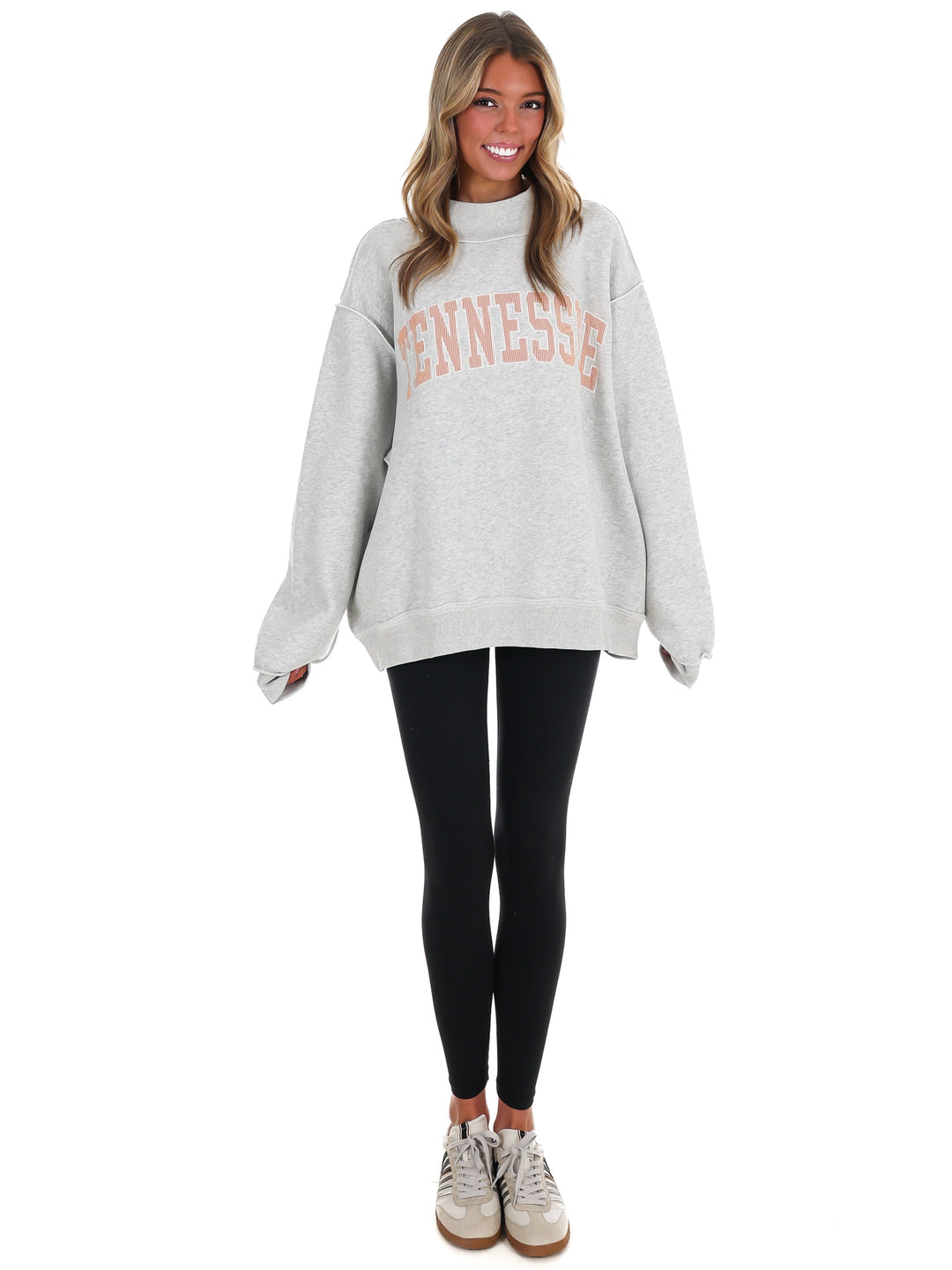 Embroidered Stripe Tennessee Mock Neck Sweatshirt