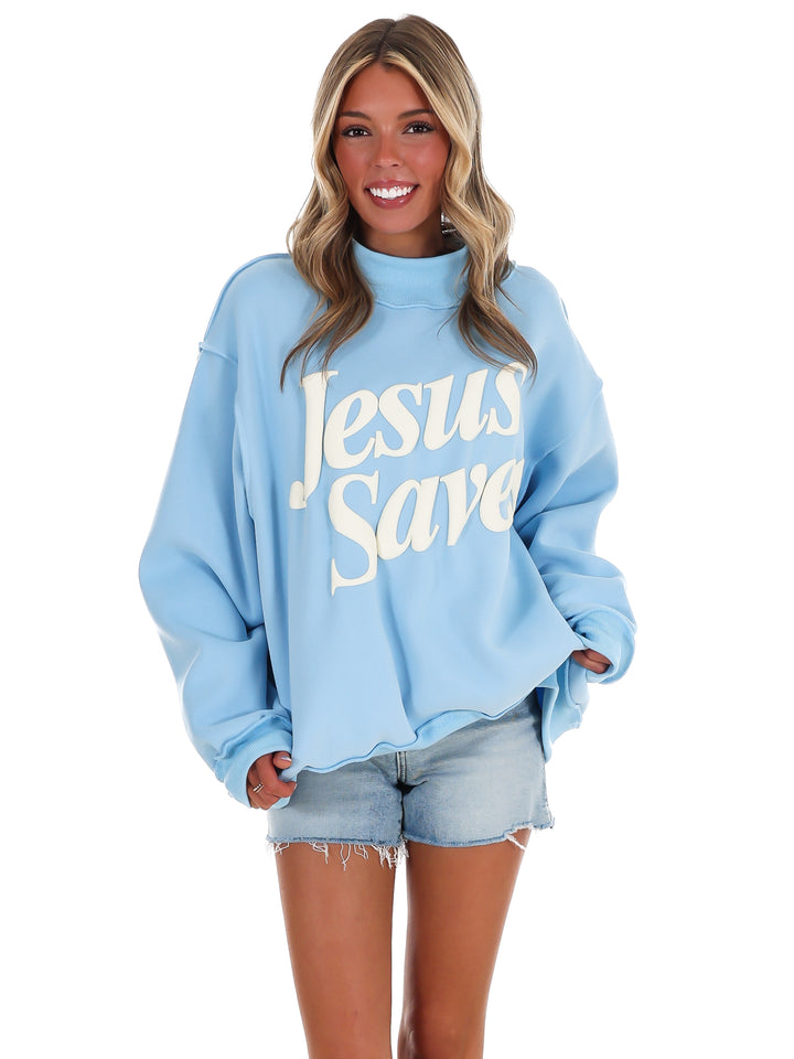 Jesus Saves Mock Neck Sweatshirt