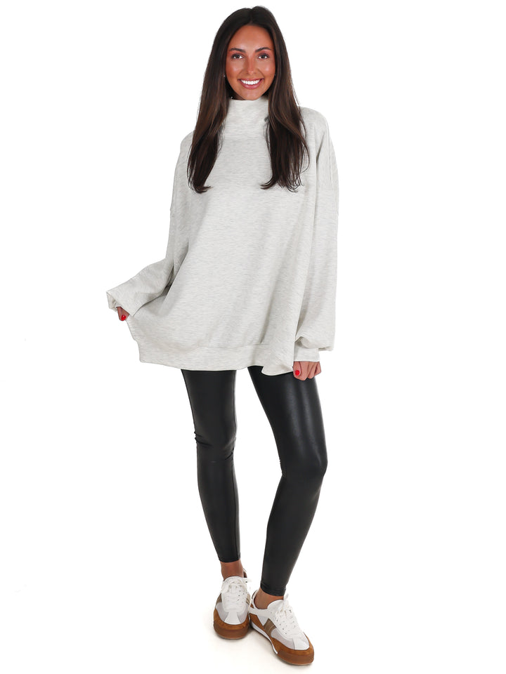 Comfy Girl Era Mock Neck Tunic