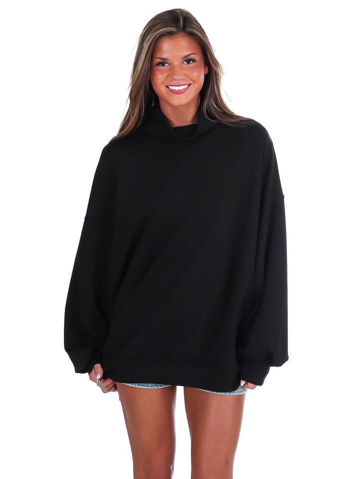 Comfy Girl Era Mock Neck Tunic