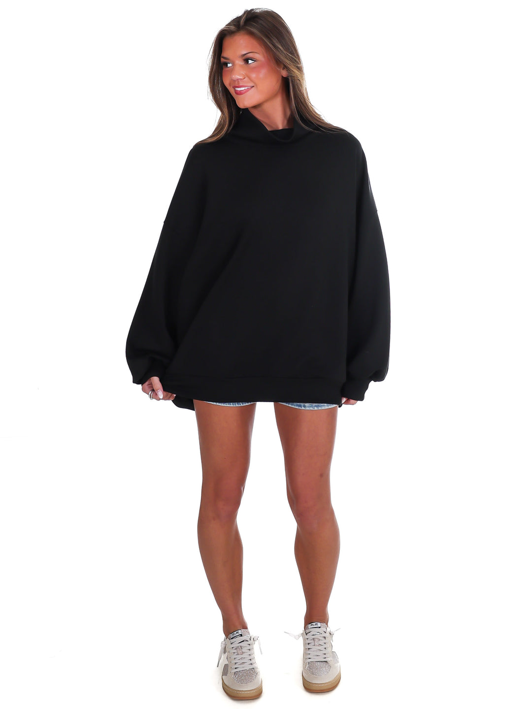 Comfy Girl Era Mock Neck Tunic