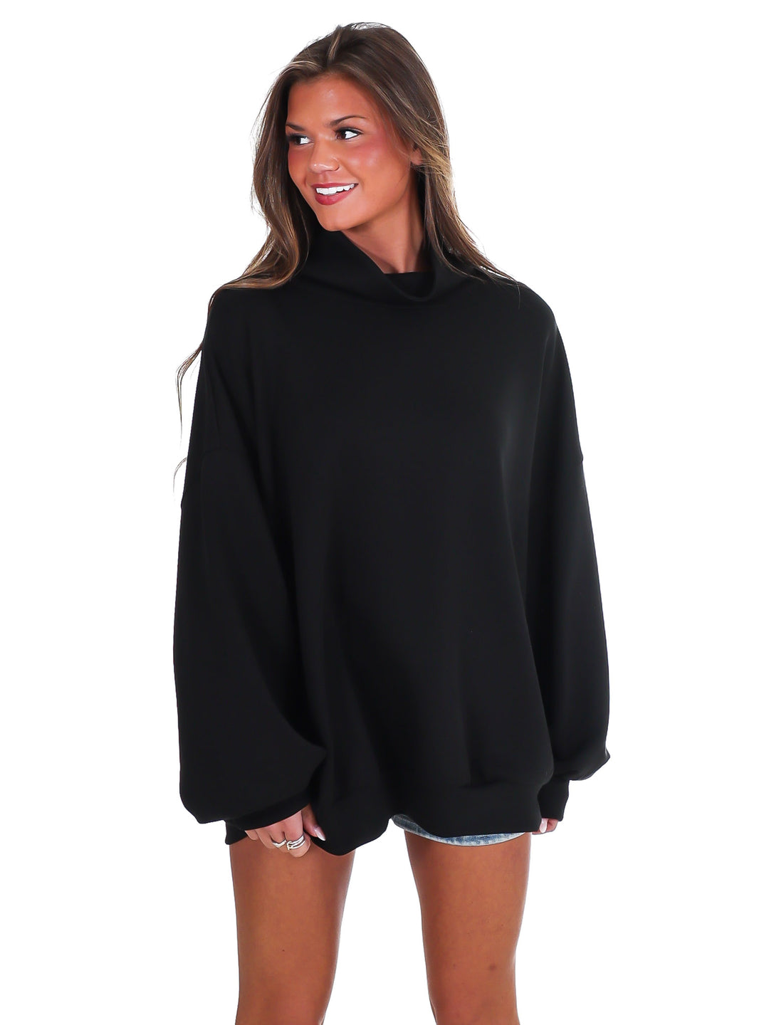 Comfy Girl Era Mock Neck Tunic